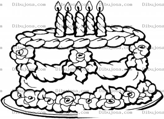 Dibujo para colorear Dibujo De Pastel De 5 Velas Para Pintar Y Colorear Pastelito De Cumpleanos Para Un Nino De Cinco Anos