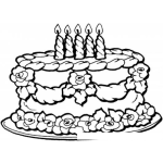 Dibujo para colorear Dibujo De Pastel De 5 Velas Para Pintar Y Colorear Pastelito De Cumpleanos Para Un Nino De Cinco Anos