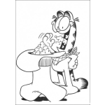 Dibujo para colorear Dibujo De Garlfield Comiendo Poporopos Para Pintar Y Colorear