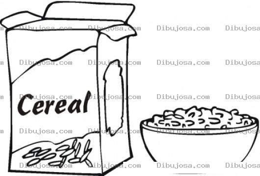 Dibujo para colorear Dibujo Para Colorear Cereal Con Leche Para Desayunar