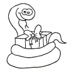 Dibujo para colorear Dibujo De Culebra Con Regalo Para Pintar Y Colorear