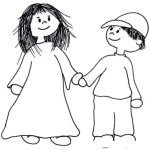 Dibujo para colorear Dibujo De Nino Con Su Primer Novia Para Pintar Y Colorear Mi Primer Amor