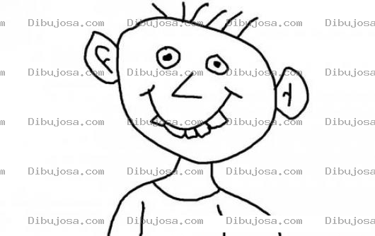 Dibujo para colorear Nino Dientudo Para Pintar Y Colorear Dibujo De Chico Con Dientes Grandes Y Torcidos