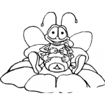 Dibujo para colorear Dibujo De Abejita Descansando Sobre Una Flor Para Pintar Y Colorear