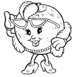 Dibujo para colorear Dibujo De Chica Manzana Con Lentes Collar De Perlas Abrigo De Piel Guantes Y Tacones Para Pintar Y Colorear