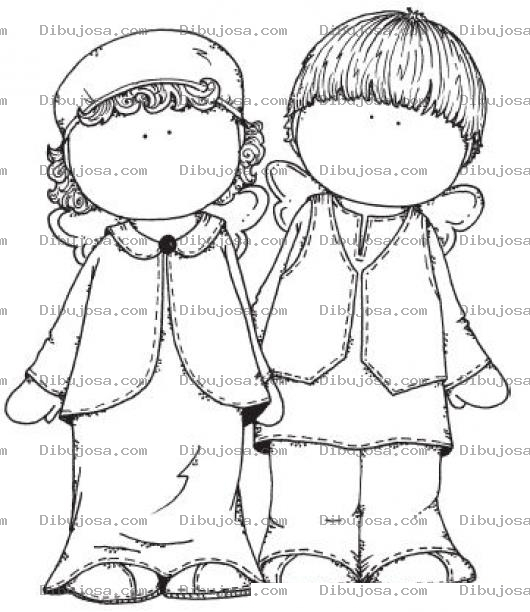 Dibujo para colorear Sibujo De Ninos Angelitos Para Pintar Y Colorear