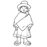 Dibujo para colorear Dibujo De Mujer Peruana Para Pintar Y Colorear