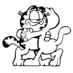 Dibujo para colorear Ibujo De Garfield Bailando Salsa Con Su Novia Para Pintar Y Colorear