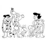 Dibujo para colorear Dibujos De Las Familias De Pedro Picapiedra Y De Pablo Marmol Para Pintar Y Colorear A Pedro Dino Vilma Pebbles Bambam Bety Y Pablo