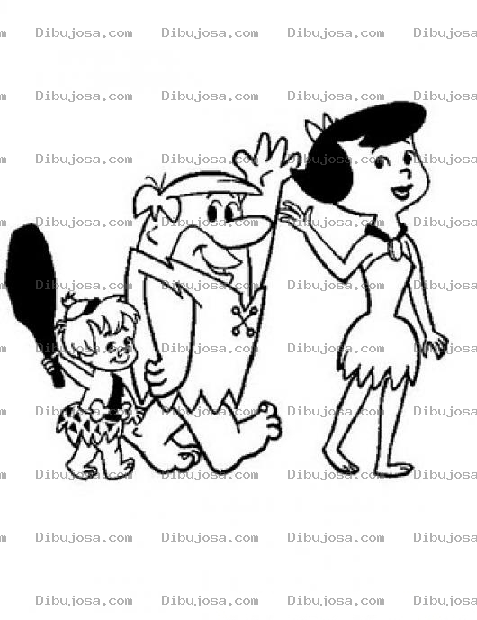 Dibujo para colorear Dibujo De La Familia De Pablo Marmol Para Pintar Y Colorea A Banban Con Pablo Y Con Betty