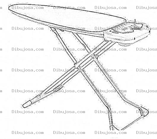 Dibujo para colorear Dibujo De Planchador Para Pintar Y Colorear Mesa De Planchar Ropa