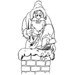Dibujo para colorear Dibujo De Papanoel Entrando Por La Chimenea Para Pintar Y Colorear A Santa Claus Entrando A La Casa