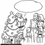 Dibujo para colorear Dibujo Del Viejito Pascuero Hablando Con Una Familia En Navidad Para Pintar Y Colorear A Santa Y Mi Familia