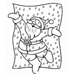 Dibujo para colorear Dibujo De San Nicolas Bajo La Nieve De Navidad Para Pintar Y Colorear A Santa Nevando