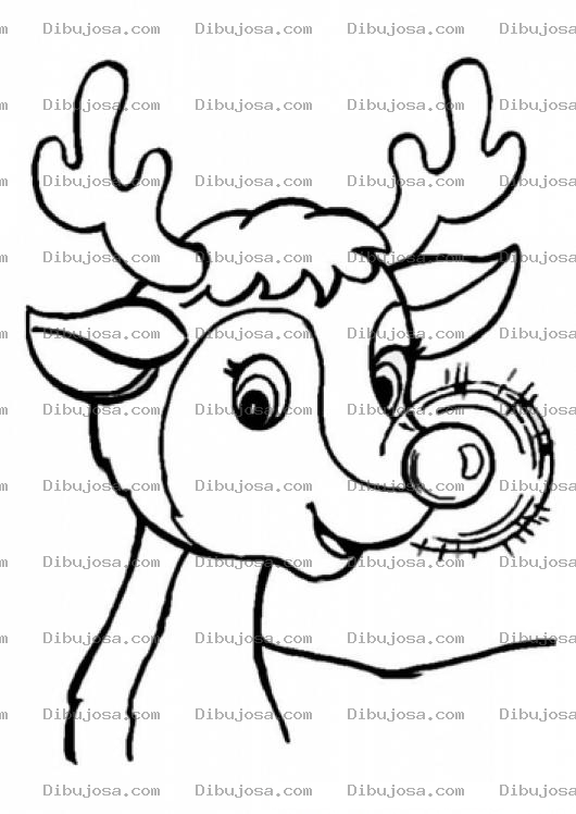 Dibujo para colorear Rudolph The Red Nosed Reindeer Dibujo De Rodolfo El Reno De Santa Claus Para Pintar Y Colorear A Rudolf Con Su Nariz Roja