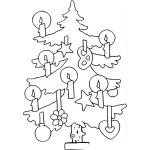 Dibujo para colorear Dibujo De Arbolito De Navidad Adornado Con Velitas Para Colorear