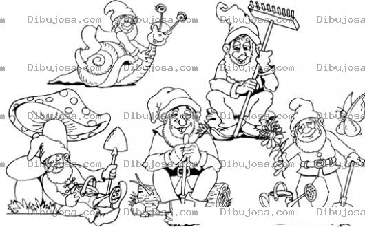 Dibujo para colorear Dibujo De Los Duendecitos De Santa Calus Para Pintar Y Colorear Los Elfos Y Gnomos De Santa En Navidad