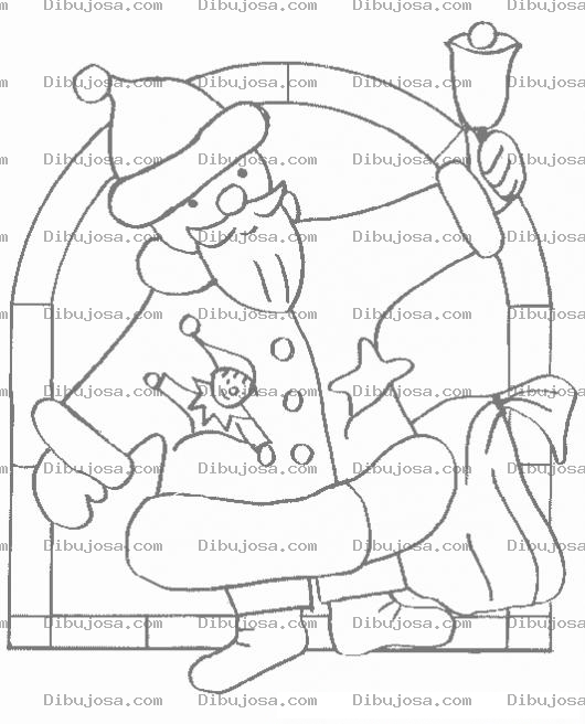 Dibujo para colorear Santa Claus Entrando Por La Puerta En Navidad Para Pintar Y Colorear