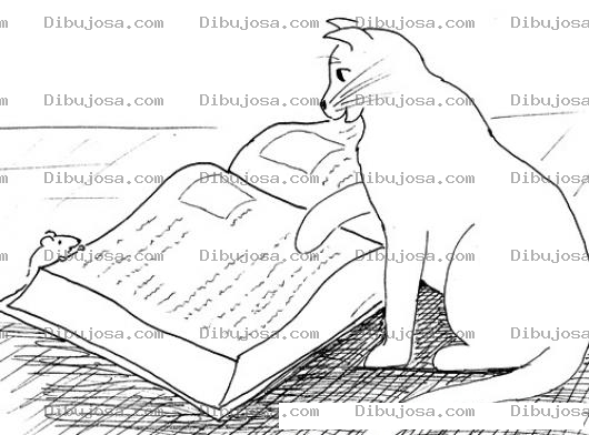 Dibujo para colorear Dibujo De Gato Buscano Un Telefono En Las Paginas Amarillas De La Guia Telefonica Para Pintar Y Colorear