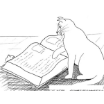 Dibujo para colorear Dibujo De Gato Buscano Un Telefono En Las Paginas Amarillas De La Guia Telefonica Para Pintar Y Colorear