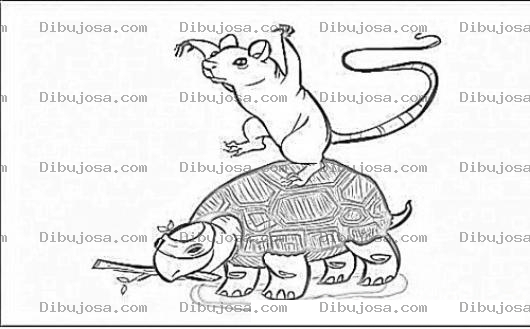 Dibujo para colorear Dibujo Del Imitador De Spliter Con Una Imitacion De Tortuga Ninja Para Colorear
