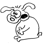 Dibujo para colorear Perro Con Dolor De Estomago Para Pintar Y Colorear