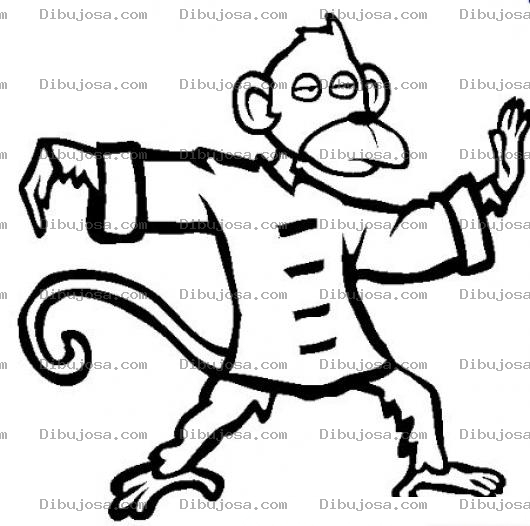 Dibujo para colorear Dibujo De Mono Karateca Para Pintar Y Colorear