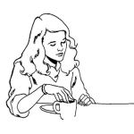 Dibujo para colorear Dibujo De Chica Tomando Cafe Para Pintar Y Colorear