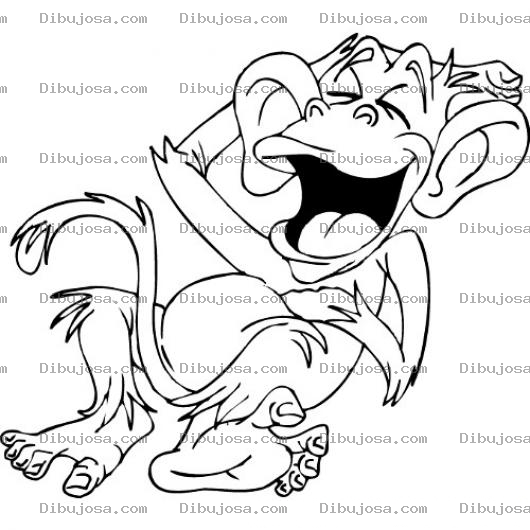 Dibujo para colorear Dibujo De Mono Muriendose De La Risa Para Pintar Y Colorear Mico Muerto De La Risa