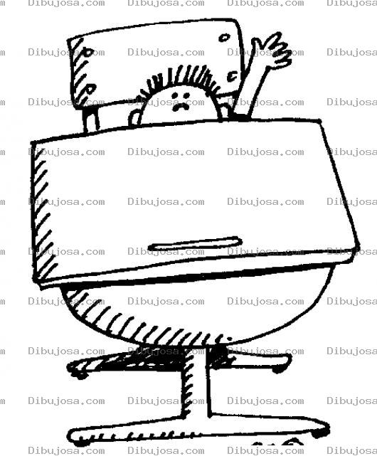 Dibujo para colorear Dibujo De Nino Chiquito Levantando La Mano En Su Escritorio Para Ir Al Bano