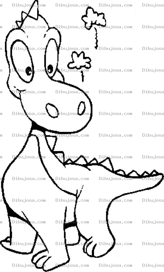 Dibujo para colorear Dibujo De Dinosaurio Sacando Humo Por La Nariz Para Colorear