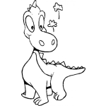 Dibujo para colorear Dibujo De Dinosaurio Sacando Humo Por La Nariz Para Colorear