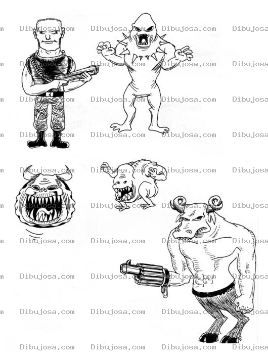 Dibujo para colorear Juego De Doom Para Pintar Y Colorear