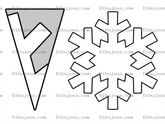 Dibujo para colorear Instrucciones Para Hacer Copos De Nieve Con Una Tijera Y Un Papel Doblado Dibujo De Un Patron Para Recortar Copos De Nieves