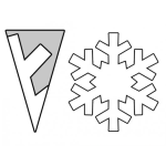 Dibujo para colorear Instrucciones Para Hacer Copos De Nieve Con Una Tijera Y Un Papel Doblado Dibujo De Un Patron Para Recortar Copos De Nieves