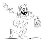 Dibujo para colorear Hombreconejo Dibujo De Hombre Con Disfraz De Conejo Para Pintar Y Colorear