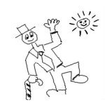 Dibujo para colorear Dibujo De Hombre Con Saco Y Baston De Navidad Saludando Al Sol Para Pintar Y Colorear