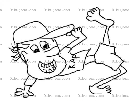 Dibujo para colorear Dibujo De Chico Bailando Rap En La Calle Para Pintar Y Colorear Raperboy