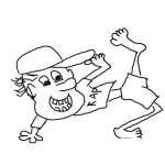 Dibujo para colorear Dibujo De Chico Bailando Rap En La Calle Para Pintar Y Colorear Raperboy