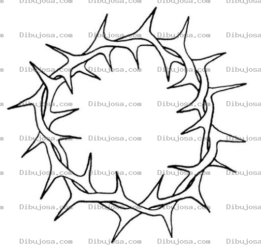 Dibujo para colorear Dibujo De Una Coronoa De Espinas Para Pintar Y Colorear