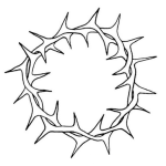 Dibujo para colorear Dibujo De Una Coronoa De Espinas Para Pintar Y Colorear