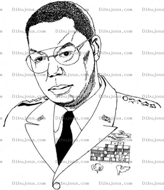 Dibujo para colorear Dibujo De Colin Powell General Del Ejercito De Los Estados Unidos De America Para Pintar Y Colorear