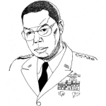 Dibujo para colorear Dibujo De Colin Powell General Del Ejercito De Los Estados Unidos De America Para Pintar Y Colorear