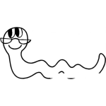 Dibujo para colorear Dibujo De Lombriz Con Anteojos Para Pintar Y Colorear
