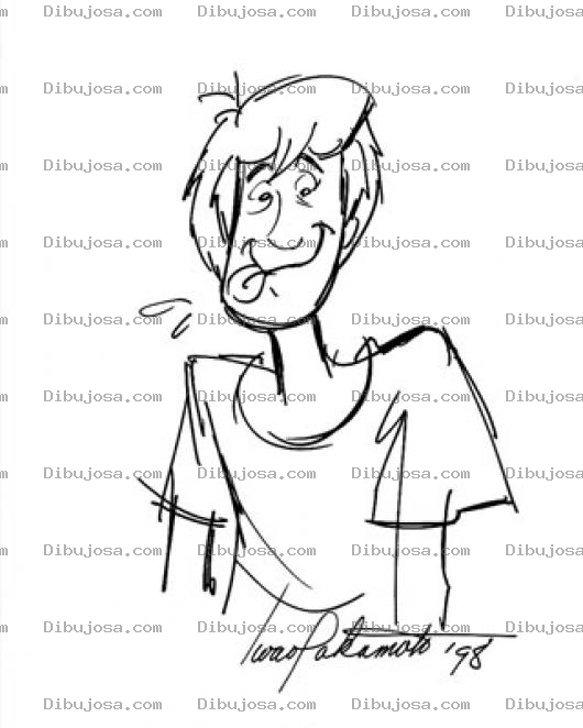 Dibujo para colorear Dibujo De Shaggy Con La Lengua De Fuera Para Pintar Y Colorear