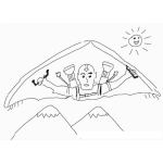 Dibujo para colorear Dibujo De Maestro Del Aire Volando En Parapente Para Pintar Y Colorear