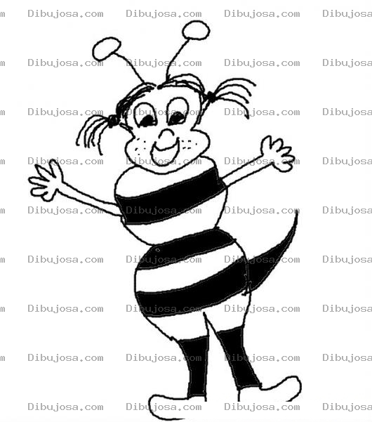 Dibujo para colorear Dibujo De Nina Con Disfraz De Abejita Para Pintar Y Colorear Chica Abejita