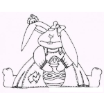 Dibujo para colorear Dibujo De Conejita Con Huevo De Pascua Para Pintar Y Colorear