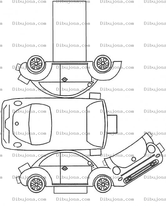 Dibujo para colorear Carrito Armable Y Recortable Para Imprimir Pintar Y Colorear Dibujo De Un Carrito De Papel Para Recortar Y Armar