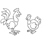 Dibujo para colorear Dibujo De Gallo Y Gallina Para Pintar Y Colorear